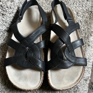 Abeo Black Leather Sandals size 9